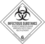 Labelmaster SLR17 Infectious Substance Worded Label, PVC-Free Film, Hazmat, 4" x 4" (Pack of 500)