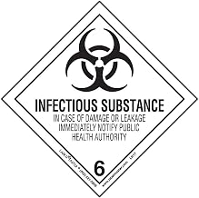 Labelmaster SLR17 Infectious Substance Worded Label, PVC-Free Film, Hazmat, 4" x 4" (Pack of 500)