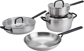 ZWILLING Milano Stainless Steel, 7-pc Cookware Set, Stainless Steel, Italian-designed Cookware, Modern, Everyday Cooking Essentials, Compatible with all Stovetops