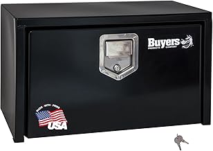 Buyers Products 1703150 Steel Underbody Truck Tool Box 14 x 12 x 24 Inch, Black Powder-Coated 14 Ga Steel, Locking Stainless Paddle Latch, Drop Door, Weather-Resistant, Made in USA