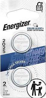 Energizer 2025 Batteries (2 Pack), 3V Lithium Coin Batteries With 3-in-1 Child Shield