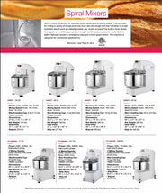 Commercial Spiral Dough Mixer by Eurodib – 77.0 quarts, Stainless Steel, White, Model LR GM50B