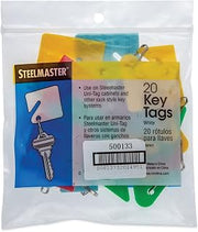 CONTROLTEK Key Tags, Blue/Green/Red/Yellow, 20/Pack, 3 Packs/Carton