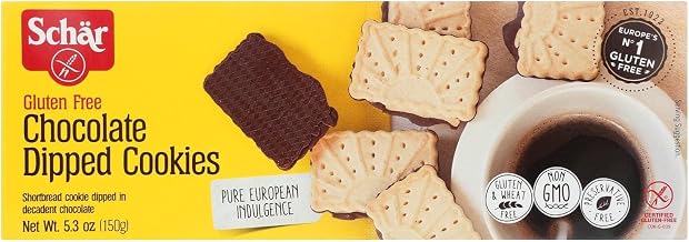 Sch r Gluten Free Chocolate Dipped Cookies, 5.3 oz. (Pack of 12)