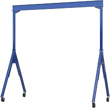 Vestil AHS-6-15-12 Steel Adjustable Height Gantry Crane with Phenolic Casters 15 Ft. Wide x 12 Ft. Max Usable Height 6,000 Lb. Capacity Blue