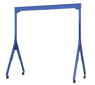 Steel Adjustable Height Gantry Crane with Phenolic Casters 15 Ft. Wide x 14 Ft. Max Usable Height by Vestil – Large, Alloy Steel, Blue, Model AHS-6-15-14