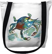 Betsydrake TY105G 18 x 18 in. Betsys Crab Tote Bag - Large Black