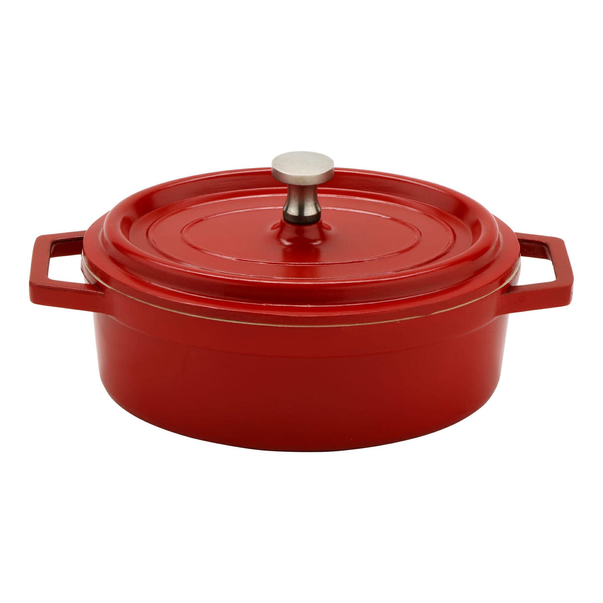 GET 0.38 Quart / Oval / Red / White Dutch Ovens