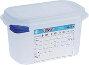 Araven Food Container 1 litre (1/9 GN). 100(h) x 176(w) x 108(d)mm. Box quantity: 4