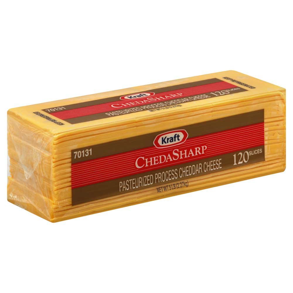 Regular Sharp Cheddar Sliced Cheese by Kraft – 80 Ounce (Pack of 4), Pack of 4