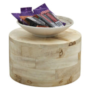 Round Mango Wood Riser - 12" Dia x 7" H by HUBERT – Wood, Natural