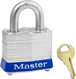 Master Lock 3KABLU, No. 3 Blue Safety Padlock, Keyed Alike (Pack of 24 pcs)