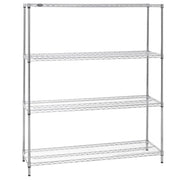 4-Shelf Chrome Plated Wire Shelving - 60" L x 18" W x 72" H by HUBERT – Wire, Chrome, Model 18602KTC