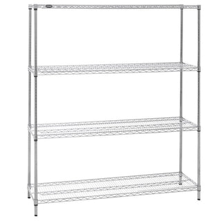 4-Shelf Chrome Plated Wire Shelving - 60" L x 18" W x 72" H by HUBERT – Wire, Chrome, Model 18602KTC