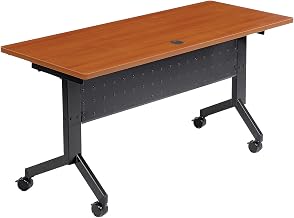 Global Industrial Flip-Top Training Table, 60" x 24", Cherry