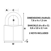 Master Lock 1 Pack / Long Shackle / Brass Keyed Padlocks