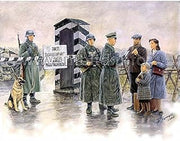 Master Box Checkpoint German Soldiers and Civilians with Sentry Box (6) Figure Model Building Kits (1:35 Scale) by Masterbox