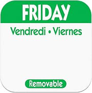 Friday 1" Square Removable Label Green