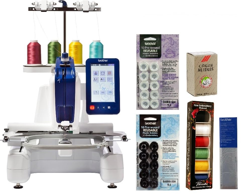 Brother PRS100 + Pacesetter 6ct Thread / Persona + 6pc Bundle / Multi-Color Embroidery Machines
