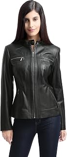 Women Mila New Zealand Lambskin Leather Biker Jacket