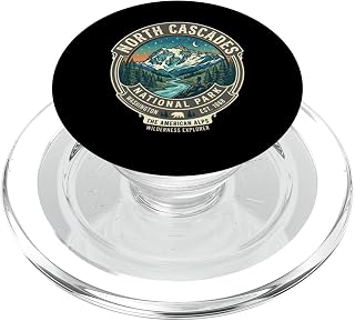North Cascades National Park Washington Vintage Badge PopSockets PopGrip for MagSafe