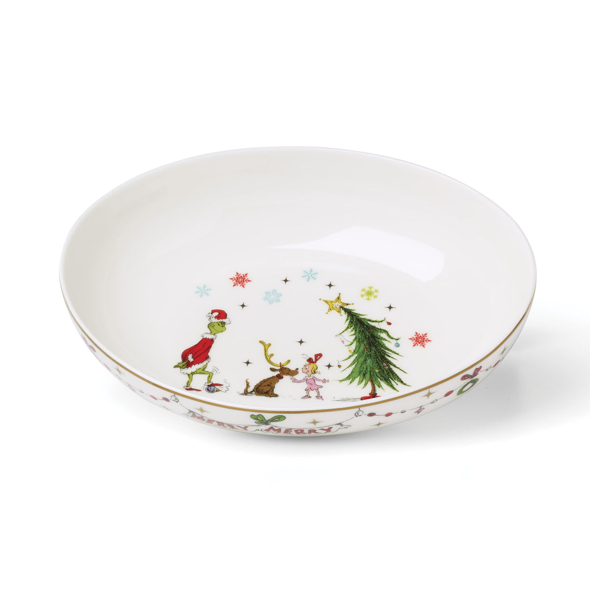 Merry Grinchmas Oval Serving Bowl by Lenox – 1 Count, 50 fluid_ounces, Porcelain, Multicolor, Model 899031