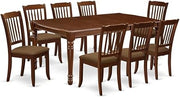 Furnifact Wood Veneer Dining Room Set with Butterfly Leaf Extendable Table and Upholstered Chairs, Kitchen Table Set for Breakfast Nook
