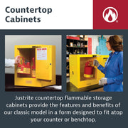 Justrite Manual-close / 12 Gallon / Yellow Cabinets