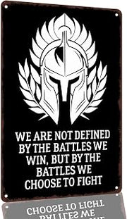 Spartan Warrior Motivational Quote 8 x 12 Inch Aluminum Wall Decor