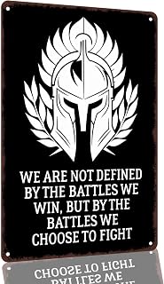 Spartan Warrior Motivational Quote 8 x 12 Inch Aluminum Wall Decor