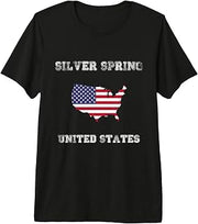 Retro Silver Spring USA Distressed USA Flag Premium Tri-blend T-Shirt