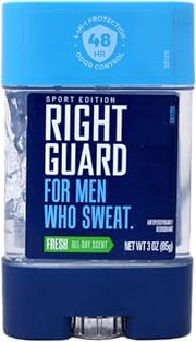 Right Guard Sport 3D Odor Defense, Anti-Perspirant Deodorant Clear Gel, Fresh 3 oz (Pack of 11)