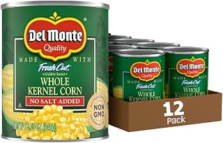 Del Monte Whole Kernel Gold Corn No Salt Added, 8.75-Ounce (Pack of 12)