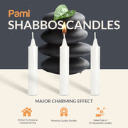 PAMI Taper Candles, Unscented Paraffin, 3 Hour Burn, 72 Pack