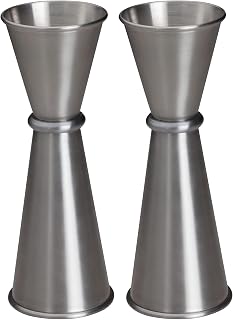 Winco Japanese-Style Jigger, Silver, 1 Oz / 2 Oz (Pack of 2)