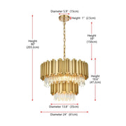 Willow Eight Light Chandelier Satin Gold by Lighting Design – Iron, Satin Gold, Model 3400G24SG