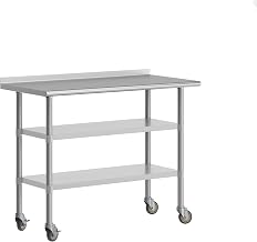 Flash Furniture 48x24" Stainless Steel Locking Prep Table
