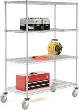 Nexel Wire Shelf Truck with Brakes, 60x18x69, 1200 Pound Capacity
