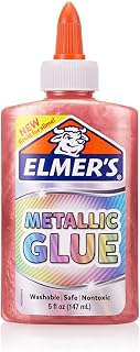 Elmer's 2120097 Official Metallic Glue, Pink, Liquid, Glue, Slime, Original, Educational Toy, Gift, 5.7 fl oz (147 ml)