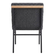 Dark Gray Boucle Fabric Dining Chairs Set of 2 with Black Iron Legs by Furnifact – Fabric, Steel, Wood, Grey, Pack of 2
