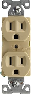 Hubbell BR15I10Z Commercial Duplex Receptacle, 15-Amp, 120-Volt, Ivory, (10-Pack)