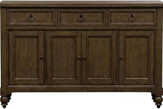 Starlight Canyon Home Solid Wood Kitchen Buffet with Drawers and Cabinets, Farmhouse Sideboard Cabinet for Dining Room Storage, Brown
