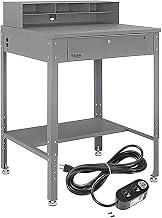 Global Industrial Flat Surfaced Shop Desk with Pigeonhole Riser &