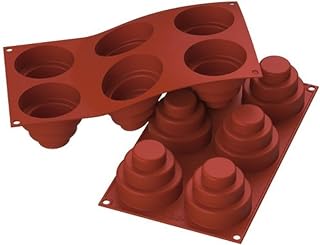 Silikomart Professional Silicone Mold, Tiered Cake 6.0 Ounce, 2.95 Inch x 2.36 Inch High, 6 Cavities - 1 Each