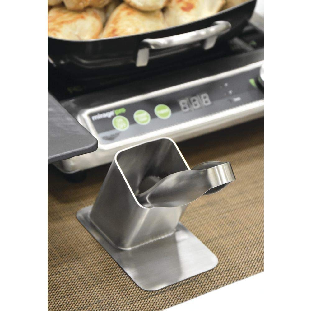 Stainless Steel Closed Bottom Tong Holder - 3 3/10"W x 5 3/4"D x 4"H by HUBERT – Stainless Steel, Gray, Model SSTH-6X3X4