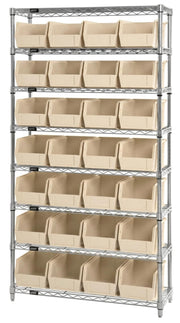 QUANTUM STORAGE SYSTEMS Ivory / 10L x 6W x 5H / Ultra Stack & Hang Open Storage Bins