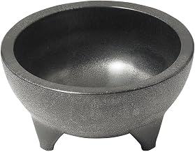 Winco 56 oz Black Molcajete Salsa Plastic Bowl