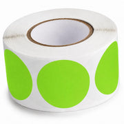 Fluorescent Green Round Inventory Labels by Glownary – 1.5 Inches, Semi-gloss Paper, Green, Pack of 500, Model 323fg112bc