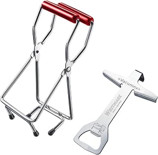 Westmark g.: 1 Schraubdeckelöffner + 1 Glasheber, Hochwertiger Kunststoff/Stahl, Vacumex, Silber/Rot, 105322E6
