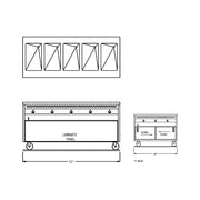 72" Open Cabinet Base Hot Food Table by Randell – Model RAN HTD-5S